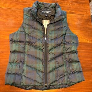 NEW NWT LANDS END Blackwatch Plaid Down Puffer Vest Size XLT